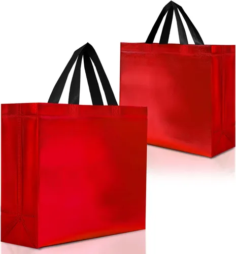 Miniatura 29 de Nush Nush Bolsas de regalo azules de tamaño mediano – Juego de 12 bolsas de regalo reutilizables azules brillantes con asas – Ideal para recuerdos