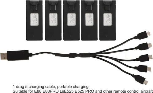 Miniatura 4 de Drone batería de litio de larga duración 3.7 V 1800 mAh para E88 E525 PRO aviones de control remoto negro