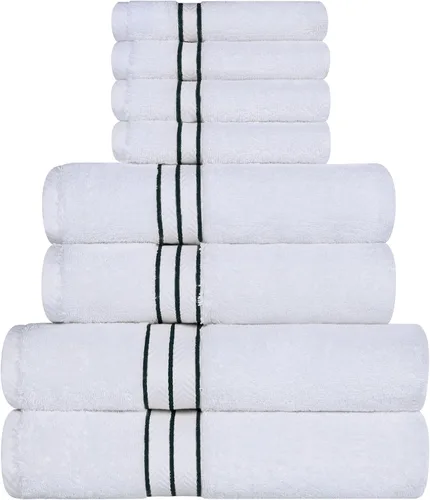 Miniatura 68 de Juego de toallas de baño de algodón turco ultra suave de Superior, juego de 2 piezas, toallas para la ducha, baño, artículos esenciales para el Latte