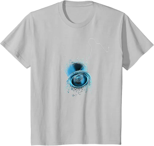 Miniatura 22 de Shattered Yo Yo - Camiseta de diseño azul impresionante, Negro, S
