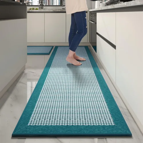 Miniatura 10 de PADOOR Juego de 2 alfombras de cocina antideslizantes, extra grandes de 2.5 x 6 pies + 20 x 32 pulgadas, para suelo de cocina, antideslizante