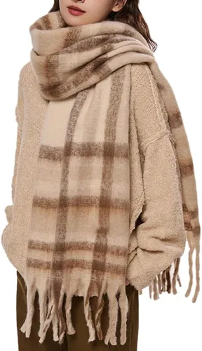 Miniatura 117 de Bufanda grande y gruesa de gran tamaño, esponjosas, de lana grande, gruesa, cálida para invierno