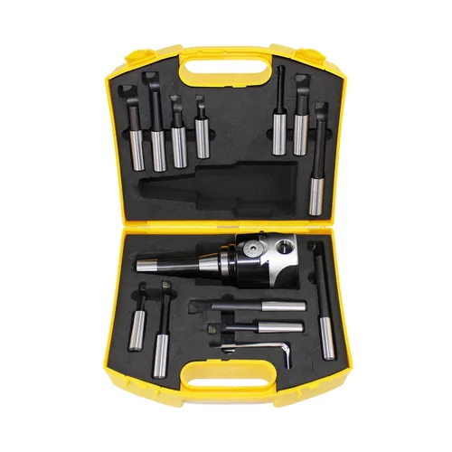 Miniatura 10 de HFS (R) Juego de cabezal de mandrinado de 2", juego de barras de mandrinar de carburo de 1/2", 9 piezas, fresado