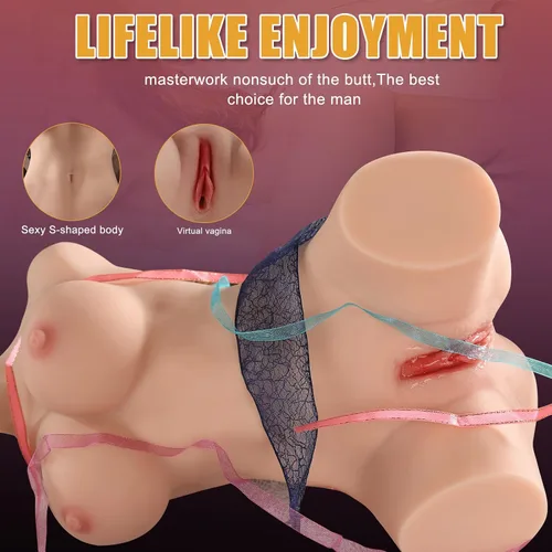 Miniatura 5 de Muñeca sexual de tamaño real de 16 libras con torso flexible, torso de muñeca sexual realista con trasero suave, pechos grandes, culo femenino