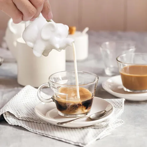 Miniatura 2 de HIC Kitchen Mini crema de elefante con asa, porcelana fina, 2 onzas, para servir leche, crema, jarabe, aderezos y salsas