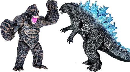 TwCare Juego de 2 figuras de monstruo King of the Monsters vs King Kong, articulaciones movibles, serie de películas de acción, figuras de juguete