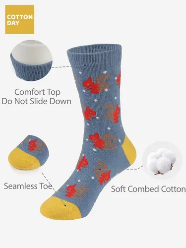 Miniatura 2 de COTTON DAY Caja de regalo de 7 días de la semana, calcetines cortos de moda para niños y niñas, diseño de animales, flores, estrellas, rayas