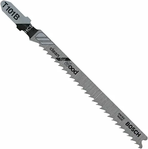 BOSCH T101B - Hojas de sierra caladora con mango en T de 4 pulgadas y 10 dientes (paquete de 5), color plateado
