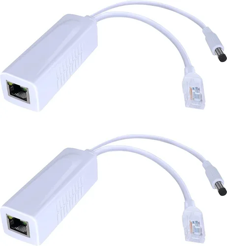 Adaptador divisor PoE Gigabit, salida de 12 V 2 A, 1000 Mbps, IEEE 802.3AF/at, adecuado para cámaras IP, AP WiFi, teléfonos IP y otros dispositivos