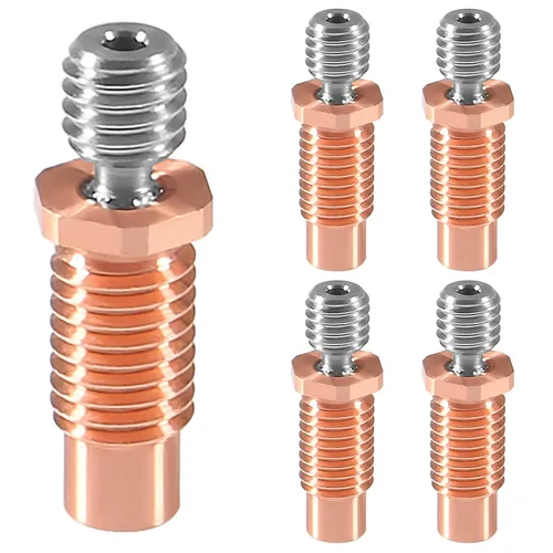 Miniatura 9 de 5 piezas CR10 bimetálico Heatbreak, actualización suave todo metal bimetálico cobre titanio Heatbreak garganta alta temperatura para Creality 3D