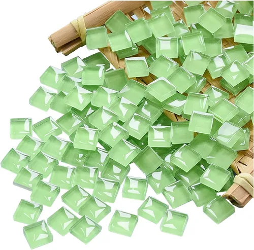 Miniatura 28 de 100 Piezas de Azulejos de Mosaico a Granel de Colores Surtidos, Azulejos de Vidrio Opaco para Manualidades de Mosaico DIY, Adornos para el Hogar