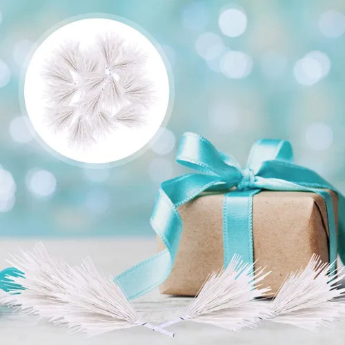 Miniatura 6 de PRETYZOOM 30 piezas de agujas de pino artificiales, ramas, adornos blancos para árbol de Navidad, púas de pino de Navidad, púas de vegetación