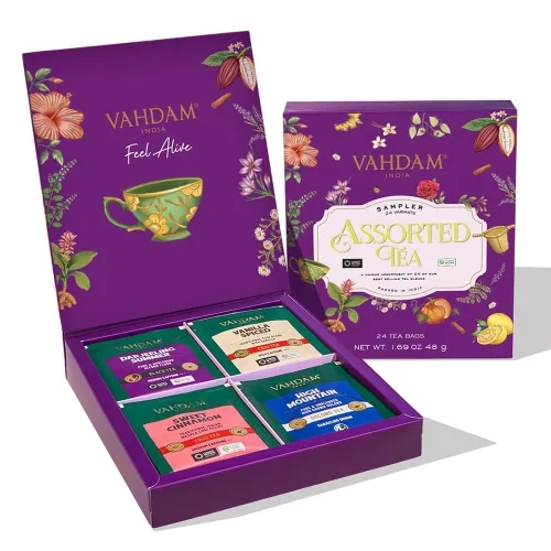 Miniatura 19 de VAHDAM Top 9 Exotic Loose Leaf Tea Sampler (más de 18 tazas) Mezclas florales y afrutadas con delicioso sabor Caliente y helado Perfecto