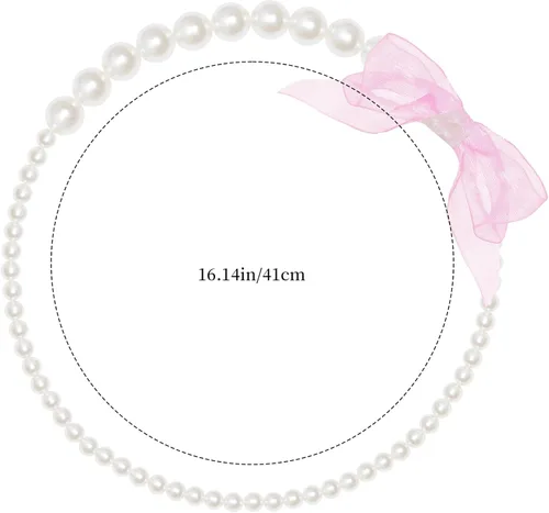 Miniatura 5 de obmwang 5 piezas de suministros de fiesta de té para niñas, guantes de fiesta de té, sombreros para niñas y niños, collar de fiesta de té para Rosa