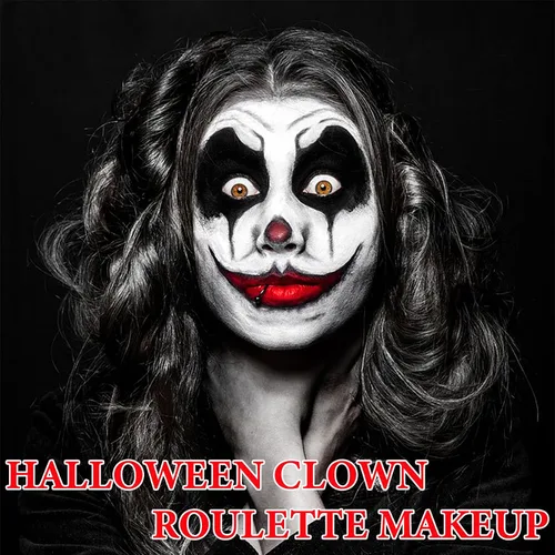 Miniatura 6 de Pintura facial de payaso negro, blanco, rojo, profesional, impermeable, kit de maquillaje de Halloween, pintura facial de payaso, cosplay, bromista