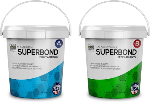 FGCI Super Bond Slow Cure 2 partes epoxi 2 pintas, masilla adhesiva para proyectos de madera y metal, tiempo de trabajo prolongado, fabricado en los