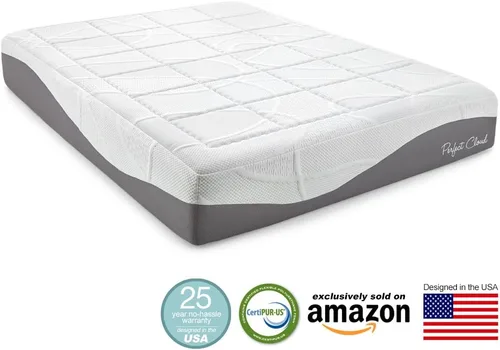 Miniatura 10 de Colchón de espuma de memoria Gel-Max UltraPlush de 10 pulgadas, diseño chulo, de Perfect Cloud, Memory Foam, Blanco, gris