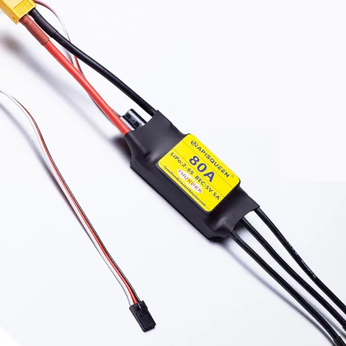 Miniatura 5 de 80A ESC 2-6S LiPo Controlador de velocidad electrónico sin escobillas con BEC XT60 y enchufe de 0.157 in para modelo RC avión Drone