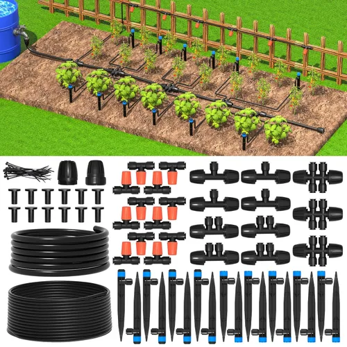 MIXC Kit de Riego por Goteo Micro para Invernadero Sistema de Riego Automático Sistema de Riego de Plantas con Nebulización para Patio con Manguera