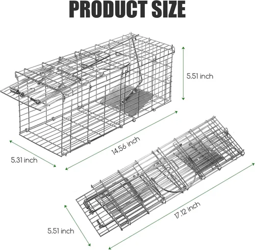 Miniatura 2 de Trampa para ratas humana plegable para interiores y exteriores, trampa para ratones, trampa para ardillas, roedores pequeños, ratones, ratones