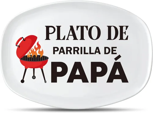 Miniatura 11 de R HORSE Plato de Parrilla para Papá Regalo Papá BBQ Bandeja de Servir Plato Platos Blancos Ovalados Platos de Servir Abuelo Papá Navidad Año Nuevo