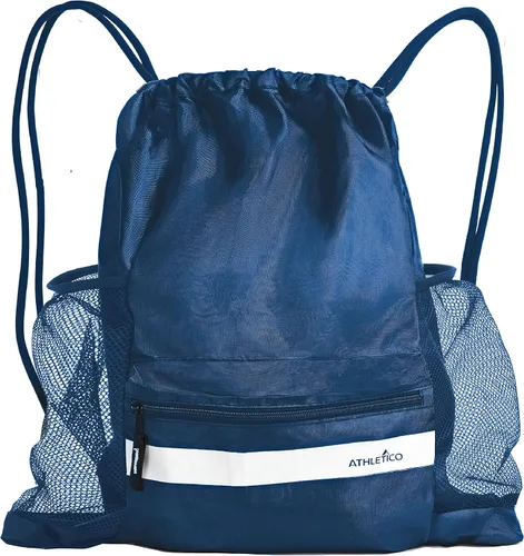 Miniatura 9 de Athletico Bolsa de fútbol con cordón: mochila de fútbol para niños o niñas también puede llevar baloncesto o voleibol Azul