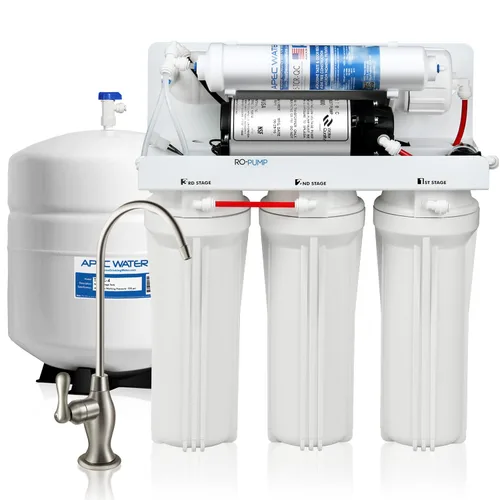 Miniatura 4 de APEC Water Systems RO-PUMP-120V Sistema de filtración de agua potable de ósmosis inversa ultra seguro de nivel superior con bomba de refuerzo