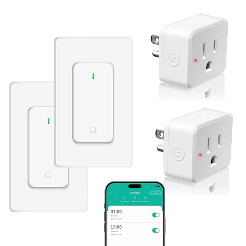 Miniatura 14 de NineLeaf Interruptor de salida remoto inalámbrico, interruptor de lámpara remoto, interruptor decorativo de enchufe de luz de encendido y apagado