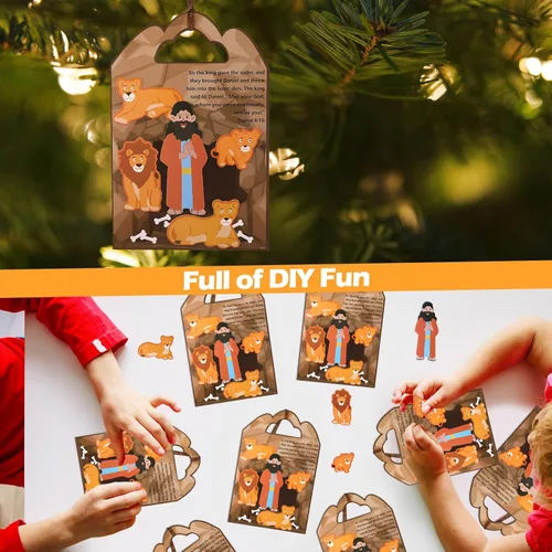 Miniatura 3 de Syhood Juego de 24 piezas de manualidades Daniel y la fosa de los leones, kit de manualidades religiosas para escuelas dominicales, VBS