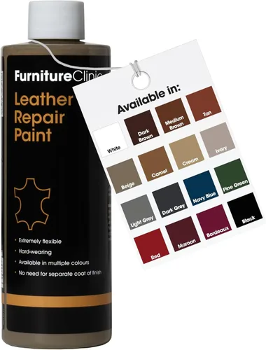 Miniatura 47 de Furniture Clinic Pintura y tinte para reparación de cuero, colorante autosellante para una reparación rápida y fácil del cuero, adecuado para sofás