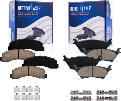 Miniatura 19 de Detroit Axle - Pastillas de freno de cerámica delanteras Reemplazo de pinza de freno derecha para Dodge Ram 1500 Dakota, Ram 1500 Classic - Juego