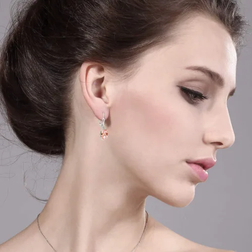 Miniatura 18 de Gem Stone King Aretes colgantes de gota para mujer, plata de ley 925, piedra natal ovalada de 0.354 x 0.276 in, joyería fina, regalos para ella