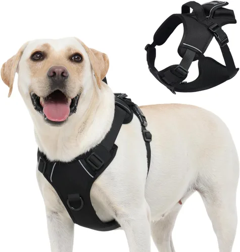 Arnés para perros de tamaño pequeño, arnés de chaleco para perro sin tirones con asa de fácil control, arnés ajustable reflectante para perros que