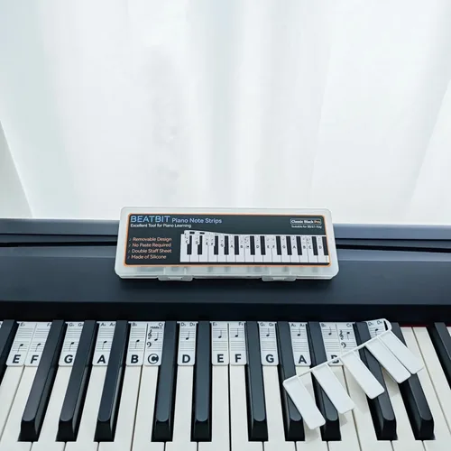 Miniatura 8 de BEATBIT Guía de notas de piano para principiantes, etiquetas extraíbles para notas de teclado de piano para aprender, tamaño completo de 88 teclas