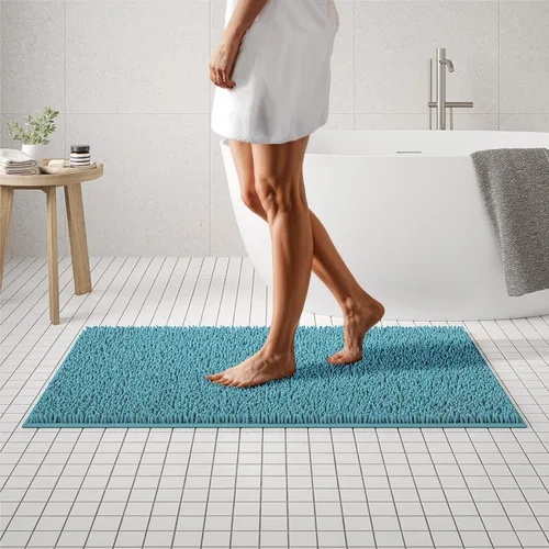 Miniatura 64 de MAYSHINE Alfombra de Baño de Chenilla Afelpada Extra Suave, Súper Absorbente, Alfombra de Baño Antideslizante Microfibra Esponjosa