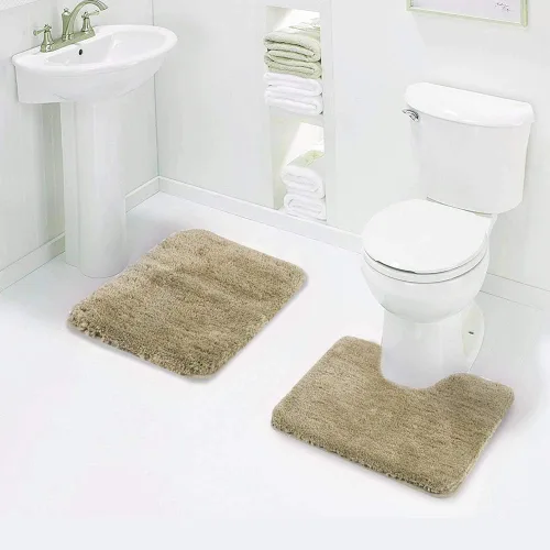 Miniatura 13 de Walensee - Juego de tapete antideslizante para baño, mullido, de suave microfibra, absorbente de agua, lavable a máquina, alfombra de felpa gruesa