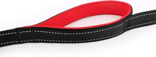 Miniatura 7 de Correa de perro de 6 pies con asa acolchada de tráfico, resistente, doble asa para un mayor control de capacitación en seguridad, perfecto para Negro