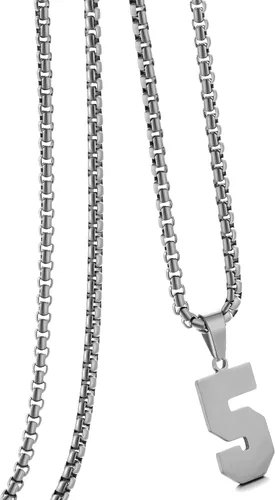 Miniatura 88 de Collar de Número Dorado para Hombre, Cadena de Acero Inoxidable con Colgante de Número para Atletas, Joyería Deportiva Personalizada para Niños