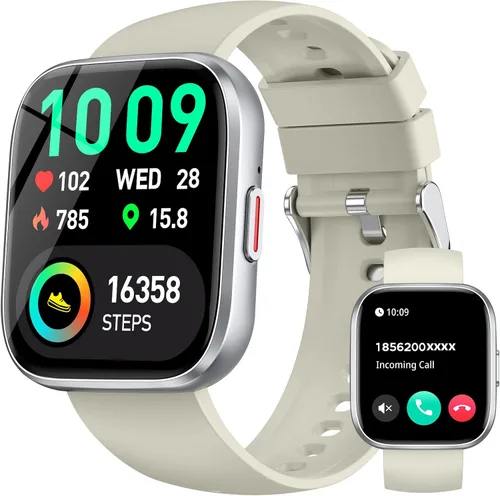 Miniatura 10 de Relojes inteligentes para hombres y mujeres, contestar/hacer llamadas, reloj de fitness de 1.85 pulgadas con más de 120 modos deportivos, frecuencia