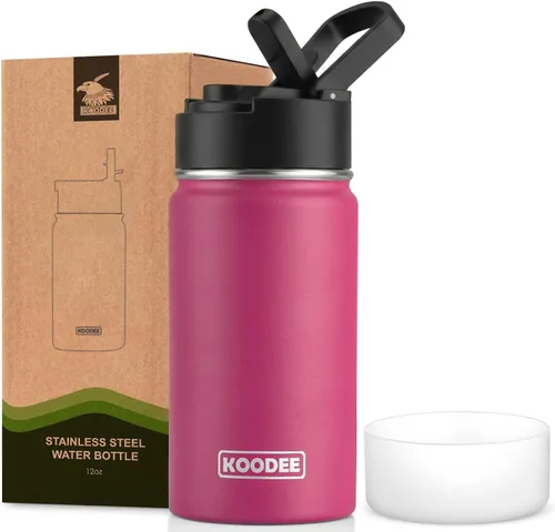Miniatura 9 de koodee Insulated Water Bottle, 32 oz Stainless Steel Double Wall Vacuum Wide Mouth Sport Bottle with Leakproof Spout Lid (Navy)