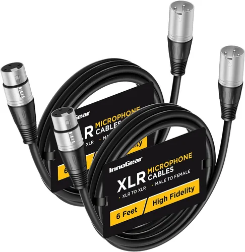 Miniatura 14 de InnoGear XLR - Cables de micrófono, 3 pies, paquete de 2 cables de cobre sin oxígeno macho a hembra de 3 pines, cable de micrófono XLR equilibrado