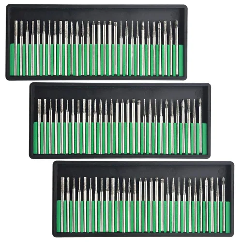TOVOT 90 brocas de diamante surtidas con vástago de 1/8 pulgadas para herramienta rotativa, carpintería, metal, grabado, tallado, pulido