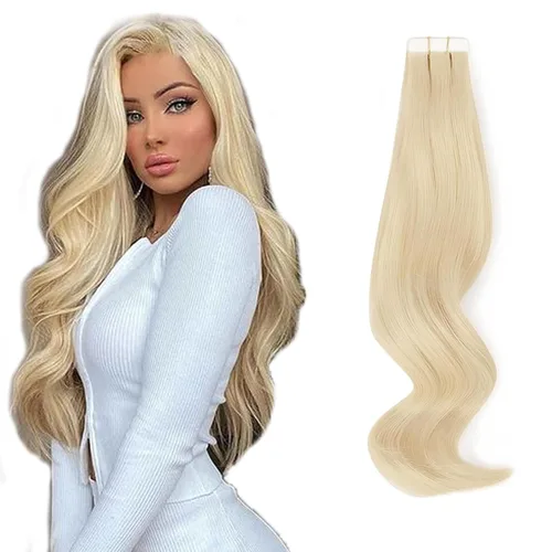 Miniatura 35 de ABH AMAZINGBEAUTY HAIR Extensiones de cinta de cabello humano Remy real, Remi, extensiones de cabello negro con pegamento en trama de piel