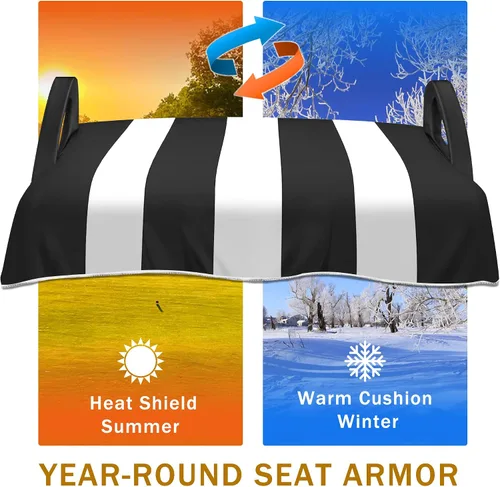 Miniatura 3 de YOKYHOM Fundas de asiento de carrito de golf para carritos de 2 y 4 pasajeros, manta suave de toalla de asiento que protege del calor, el frío