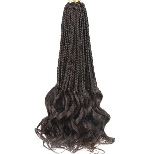 Miniatura 46 de Trenzas de ganchillo rizado francés T33, cabello pre-anillado 10 pulgadas, trenzas cortas rizadas francesas con extremos rizados, trenzas box