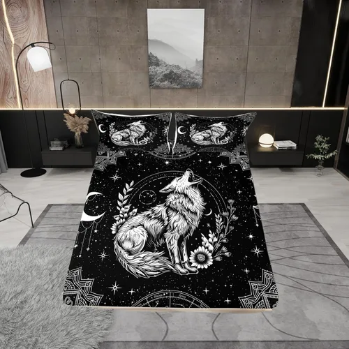 Miniatura 22 de Juego de ropa de cama con estampado de leopardo, tamaño individual, juego de cama de guepardo africano para decoración de dormitorio