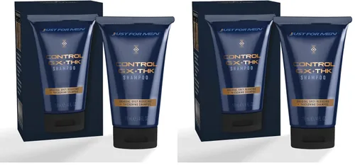 Miniatura 7 de Just for Men Control GX + THK Champú engrosador con reducción de canas, Champú para cabello delgado con queratina alfa, Engrosa el cabello hasta un