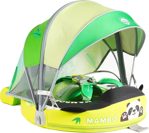 Miniatura 12 de Flotadores para bebé para piscina con dosel toldo de protección solar extraíble Mambobaby Float No Inflable Mejora Añadir cola Evitar Voltear Verde