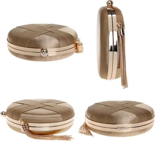 Miniatura 4 de CUCTACBCT Satin Round Clutch Purses for Women Evening Bags Wedding Party Purse Bridal Night Out Handbags