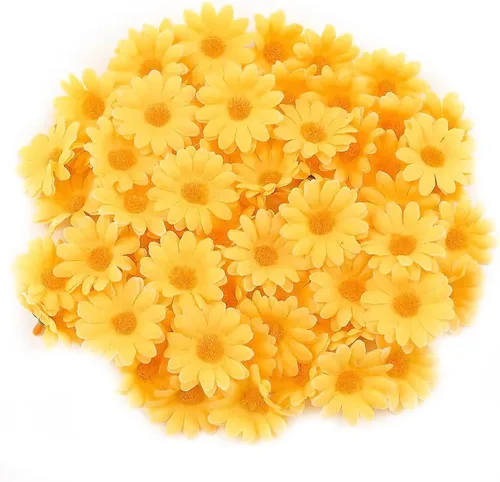 Miniatura 26 de 100 cabezas de girasol de seda de 1.969 in, 2 pulgadas, decoración de boda, corona de regalo, álbum de recortes, manualidades, fiesta, festival